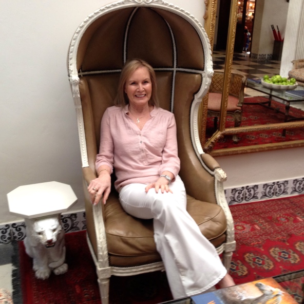 Me on my 'Birthday Throne' in the foyer.
